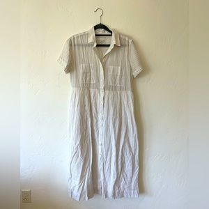 Free Assembly, button up stripped cotton dress, size XS